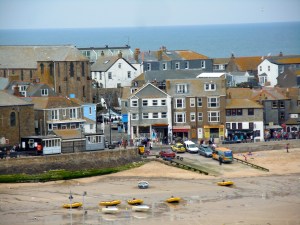 Harbor with life boats